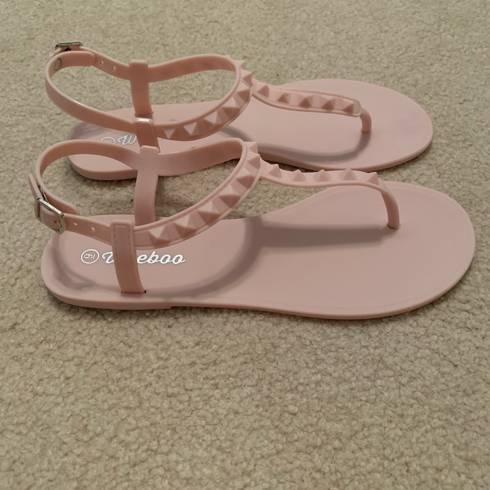 Blush studded sandals